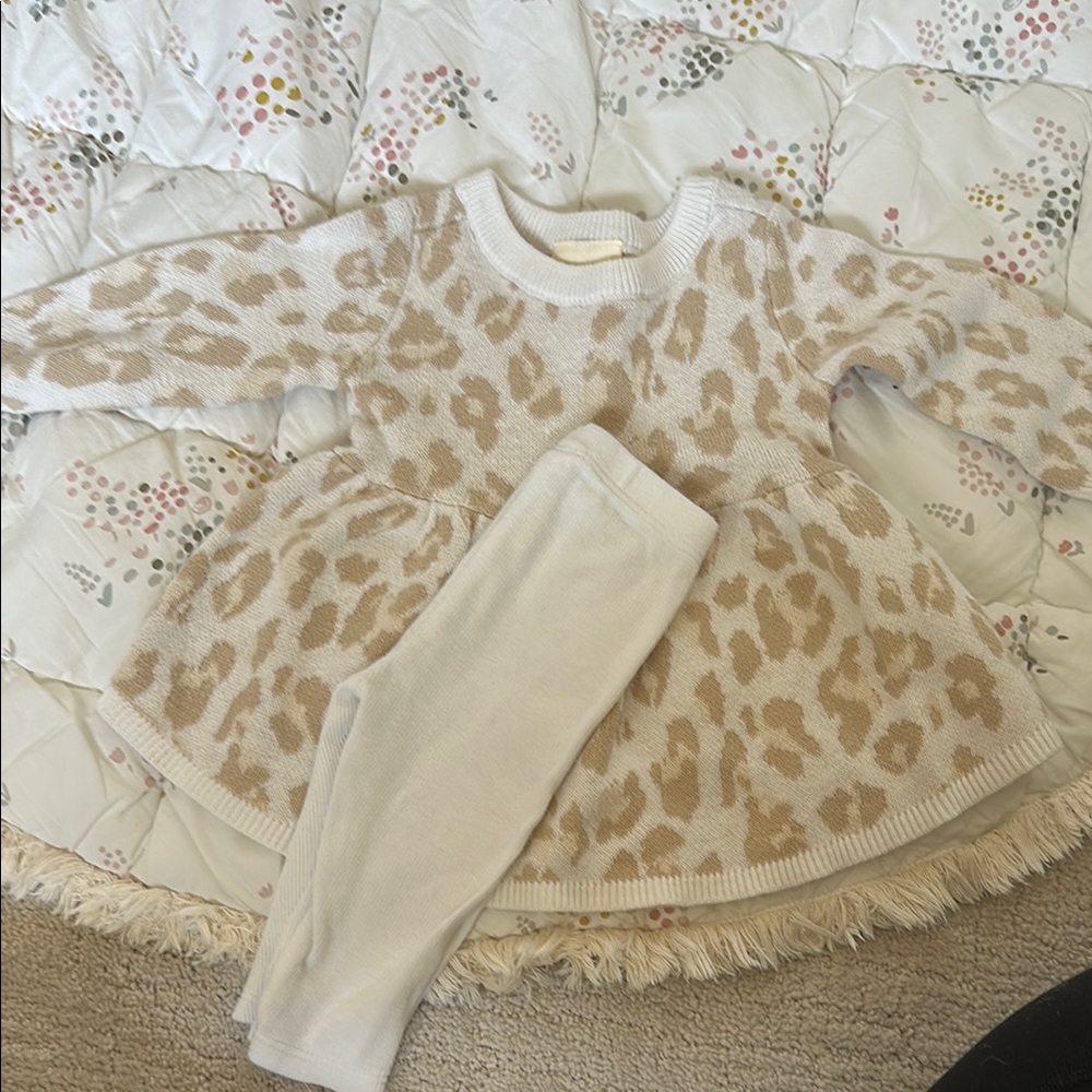 First Impressions Beige and Cream Knit Set